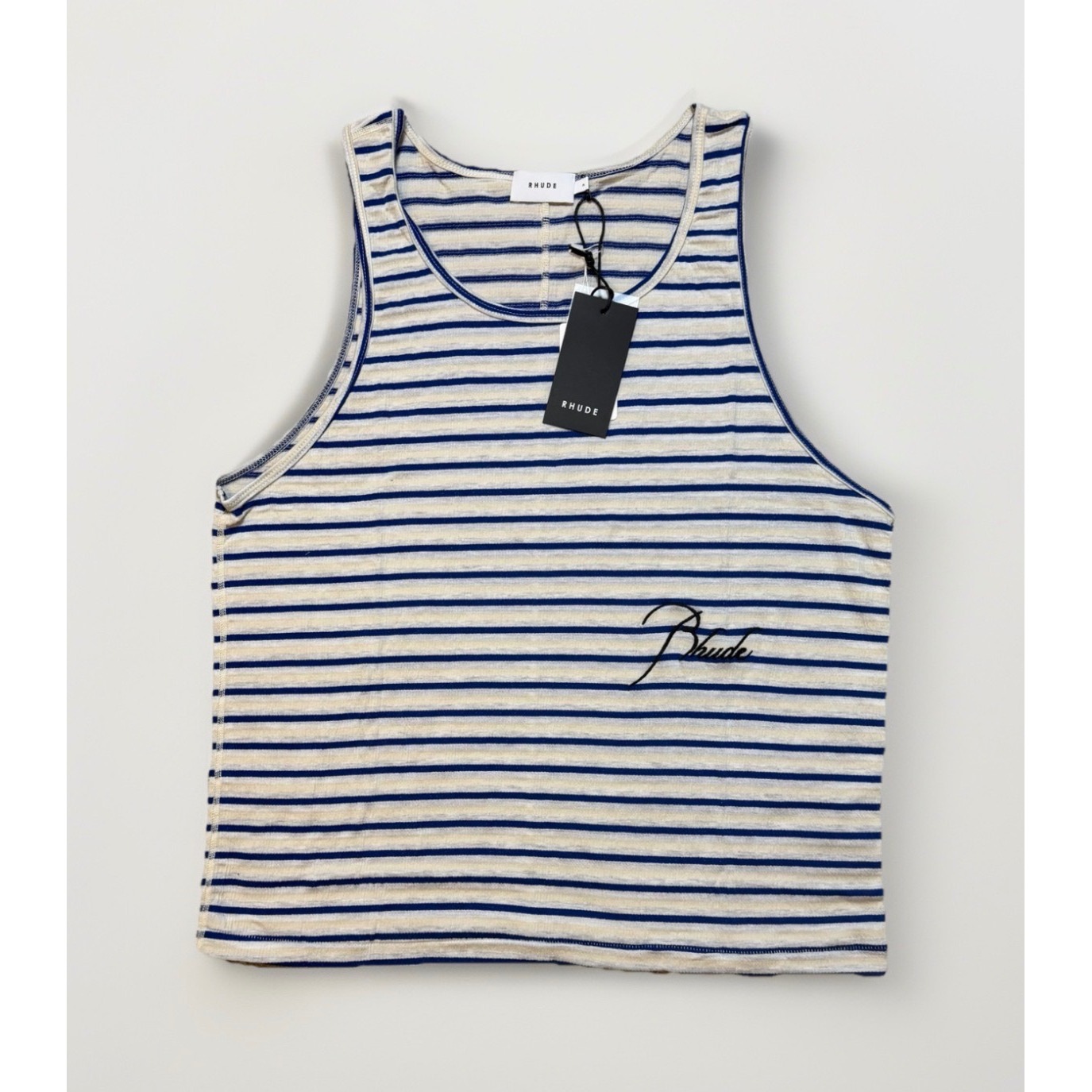 Rhude Striped Signature Logo Tank Top Size S Brand New